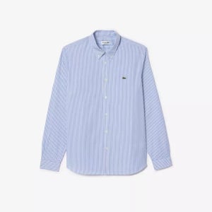 라코스테 레귤러 핏 스트라이프 화이트 셔츠 레귤러핏 코튼 Regular Fit Striped Cotton Shirt White 30672301 150354210