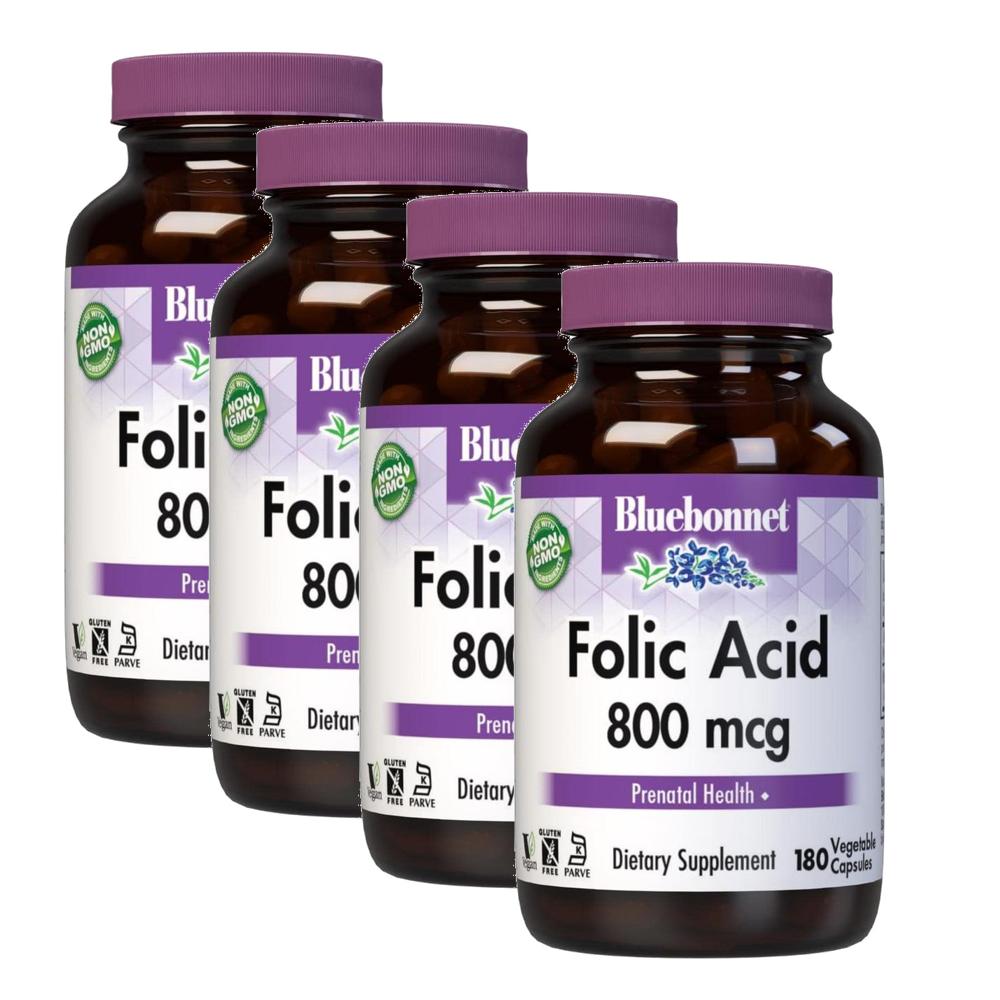 블루보넷 <b>엽산</b> 800mcg 캡슐 BlueBonnet Folic Acid  4개  180정