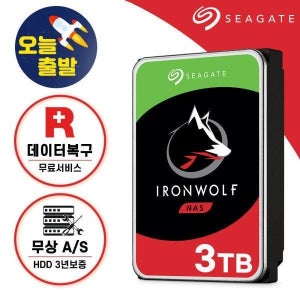 3TB Ironwolf ST3000VN007 NAS HDD 하드디스크 +오늘출발+