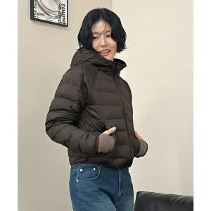 커스텀어클락 COSTUME O’CLOCK [우먼] [덕다운ver.] 라이트웨이트 후드 덕다운 패딩 자켓 브라운 COWJP001