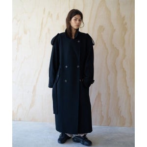 S/e/o BELTED WOOL TRENCH COAT BLACK SEO25WCT02BK 2940918