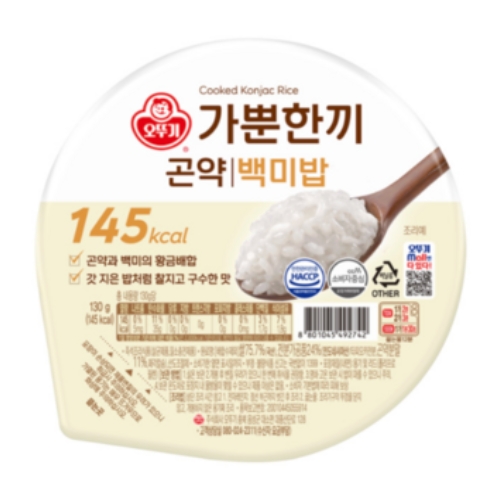 오뚜기 가뿐한끼 곤약 백미밥 130g, 18개