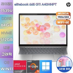 HP 엘리트북 665 G11 A40HNPT R5-7535U Radeon 660M 64GB 512GB WIN 11 PRO 사무용 업무용 노트북