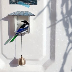 스테인드글라스 까치 도어벨 현관종 개업 집들이 선물, 쎄알리스