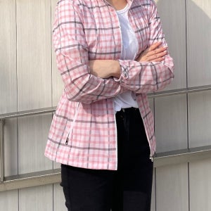 [닥스 골프 여성] 닥스 핑크 체크 점퍼 WNJU5B901P2