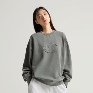 [챔피온] C로고 피그먼트 오버핏 스웨트셔츠 Green