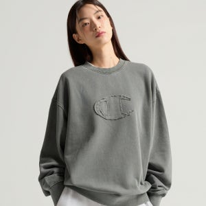 [챔피온] C로고 피그먼트 오버핏 스웨트셔츠 Green CHPU252KBSW014GN