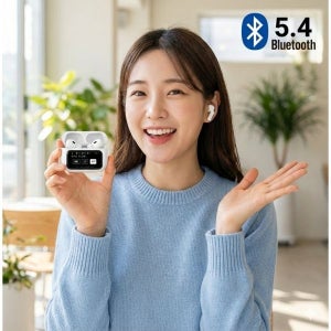 [블루투스 5.4] 바우아토 ANC 노이즈캔슬링 액정형이어폰 음질향상 편리한착용 멀티기기연결 방수기능