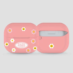 버즈3프로 버즈3 TC 스마일데이지 패턴 하드 케이스 고리포함 R630N R530N