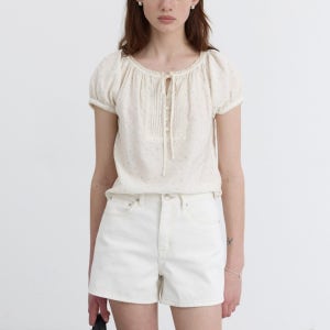 2-WAY SHIRRING BLOUSE IVORY SKY BLUE,UDBL5B223IV