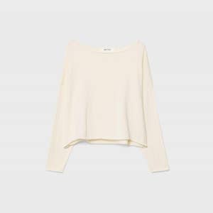 스트라디바리우스 크롭 보트넥 심플 데일리 니트 스웨터 8532/600 ECRU