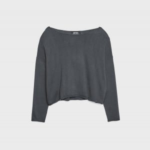 스트라디바리우스 크롭 보트넥 심리스 니트 스웨터 8532/600 DARK GREY