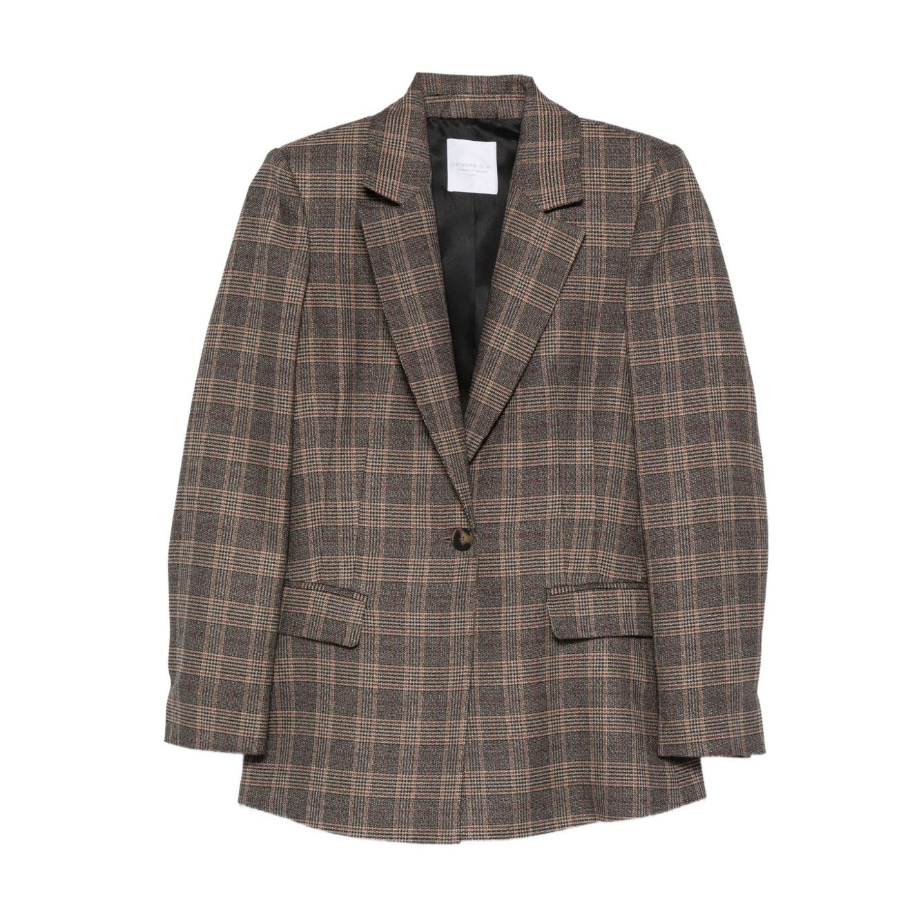 세네르GB 체크 프린트 블레이저 브라운계열 IT 46 KR 77 47444375300