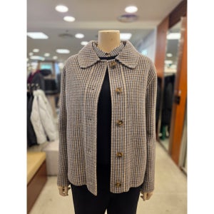 BCBG 스탠카라 크롭 체크 핸드메이드 자켓 B5D9H875
