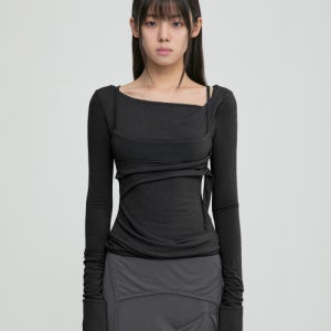 [플레어업] Layered Bustier Long Sleeve (FL-105_Black) FL-105_Black