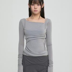 [플레어업] Layered Bustier Long Sleeve (FL-105_Gray) FL-105_Gray