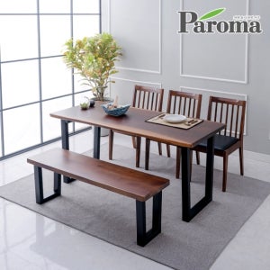 파로마 로즈우드 장미목 우드슬랩 원목 6인 식탁세트 벤치형 (식탁+의자3개+벤치)