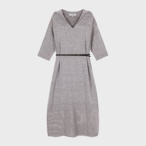 [조이그라이슨] V-neck Hoody Knit Dress KK2SO0060_84