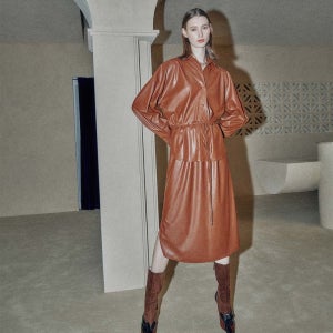 [조이그라이슨] Shirt Layer Faux-Leather Dress KW2SO0280_CQ