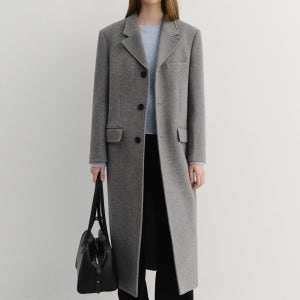 [던스트] UNISEX 2-WAY 3 BUTTON CASHMERE COAT MELANGE GREY UDCO5D121G2 - 그레이