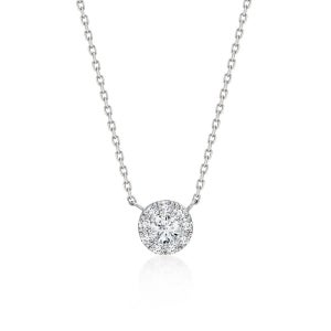 이에르로르 에센스 14K(W) 랩다이아 NEW 헤일로 목걸이 M HL4N51417W4420