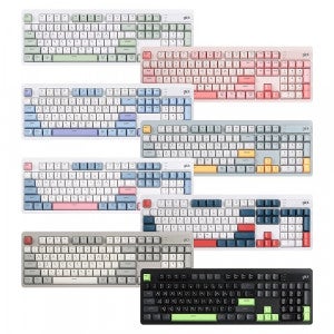 지클릭커 OFFICEPRO WK50 사일런스 M RGB 무소음 방수 무선 블루투스 104 (Sky Pink)