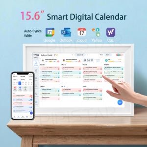 15.6인치 와이파이 디지털 가족 캘린더 스마트 터치스크린 집안일 차트 벽걸이형/탁상형 플래너 일정표 디지털 캘린더