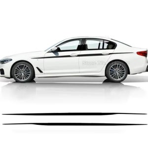 BMW F20 F22 F23 F30 F32 F33 F10 G30 F48 F25 F26 F15 F16 액세서리용 M 퍼포먼스 사이드 스트라이프 스티커 허리 라인 데칼 2개
