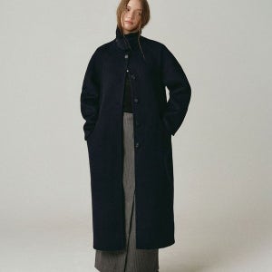 [로시로우] Classic Single Long Coat Navy