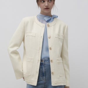 [잇미샤] [Exclusive]프린지 라인 트위드 자켓 [ITQ2ZJK710]