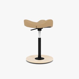 바리에르 무브 좌식 입식 겸용 능동형 스툴 의자 천연가죽 내츄럴우드
