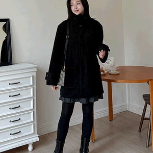 [55-110] 남녀공용 캐시미어 울 하이넥 하프 코트