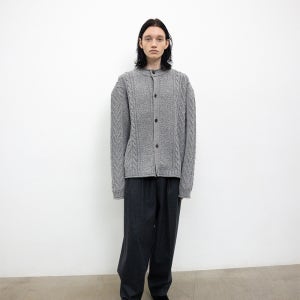 [르셉템버] TWISTED ROUND NECK CARDIGAN [GRAY]