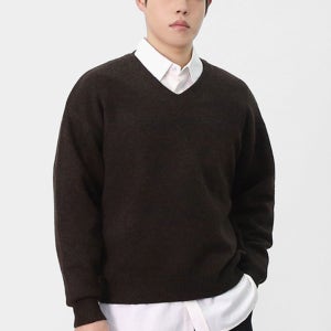 남성 겨울 울혼방 브이넥 니트 BAT001