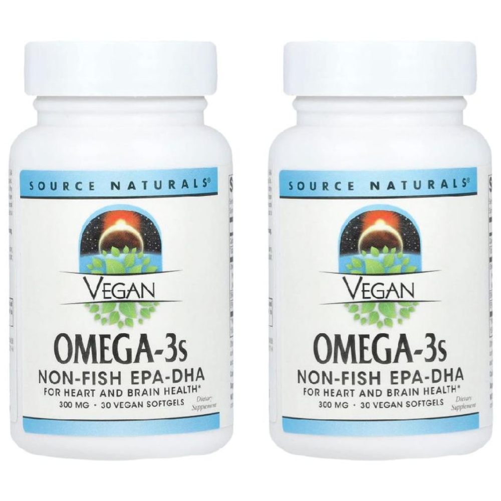 1+1 소스내츄럴스 <b>오메가</b>3 300mg 30소프트젤 <b>비건</b> <b>피쉬</b>오일 EPA DHA