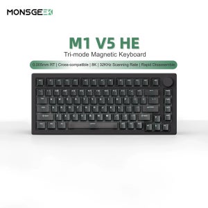 MONSGEEK M1 V5 HE 마그네틱 스위치 키보드 빠른 트리거 RT0.005mm 8K 폴링 레이트 RGB 알루미늄 트라이 모드 게이밍 키보드 가스켓