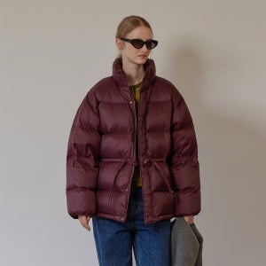 [퀸스래빗] Middle Drawstring Duck Down Jumper-BURGUNDY