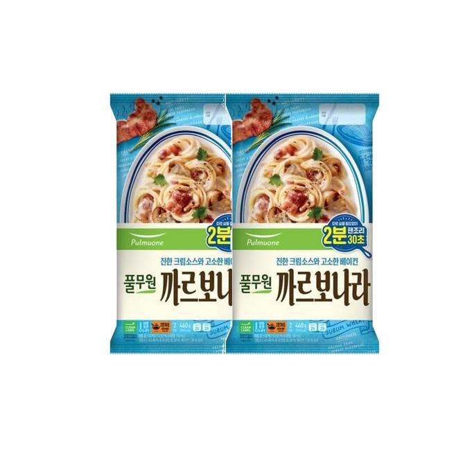 <b>풀무원</b> 까르보나라 파스타 2인분 460g 2개 크림파스타 <b>수험생</b> 중고딩 직장인 간식