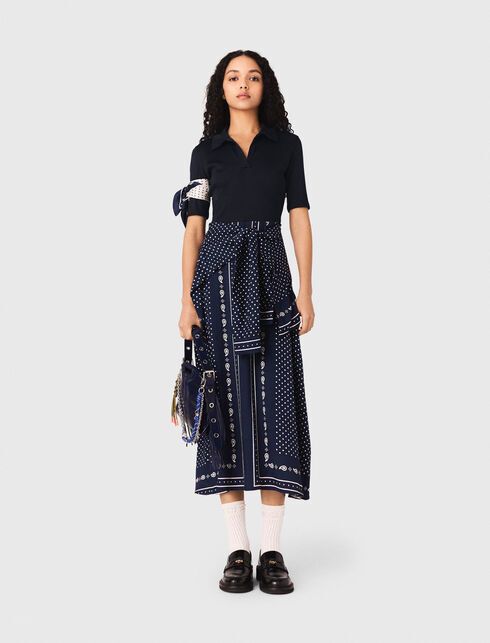 마쥬 패턴 믹스드 머티리얼 원피스 MFPRO04630 D054 드레스 Patterned mixed material dress 150458273