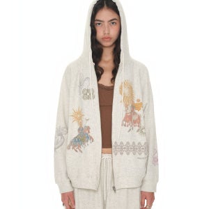 [투머치택스] TAROT WAFFLE ZIP-UP HOODIE (IVORY)
