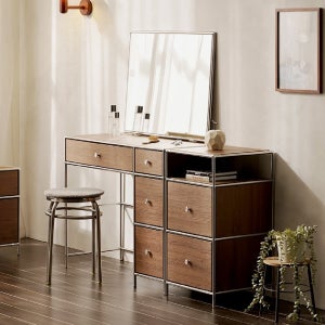 헤이몰리 헤이즈 미드센츄리 모듈 거울 800 서랍 화장대 + 400 서랍장 세트