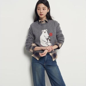 [빈폴레이디스] 베어 모티브 풀오버  그레이 (BF5951C093)
