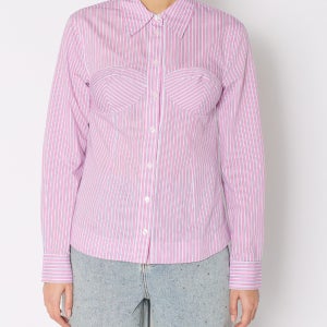 [베르니스] 스트라이프 슬림핏 셔츠 BE25S3FRB5173