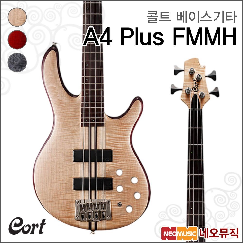 Cort 콜트 콜트 A4 Plus FMMH 베이스기타 아티산 넥스루 4현