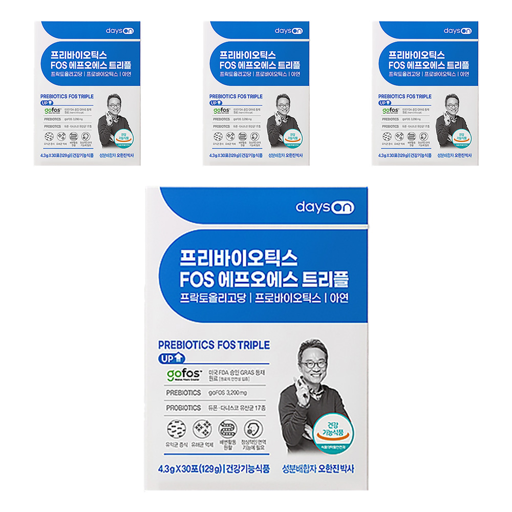데이즈온 오한진 <b>프리바이오틱스</b> FOS 에프오에스 트리플 4.3g x 30포