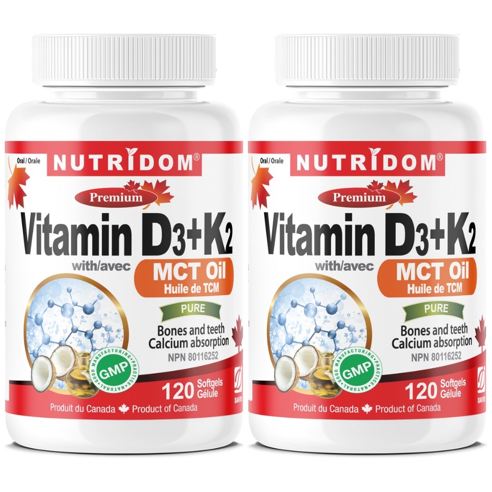 Nutridom <b>비타민 D3</b><b>K2</b> 대용량 300캡슐 D3-1000IU <b>K2</b>-120mcg N227