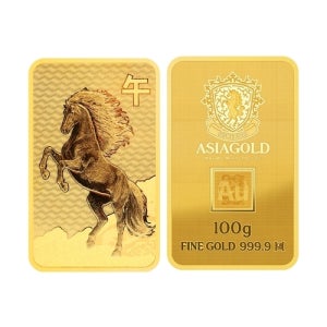 아시아골드 100g 말 24k 순금 잠상 프레스 골드바