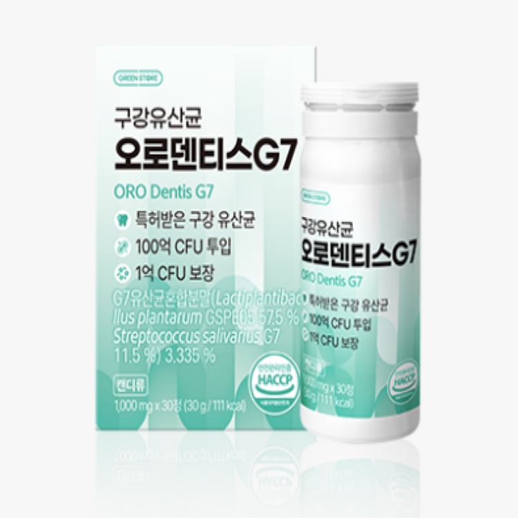 <b>그린스토어</b> 구강유산균 오로덴티스G7 1,000mg x 30정, 2개