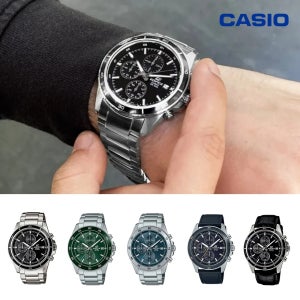 카시오 시계 남성 에디피스 EFR526 메탈 레더 스트랩