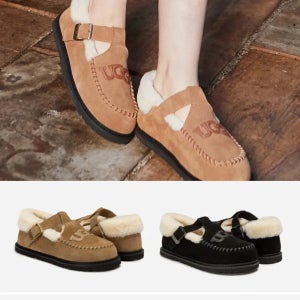 오즈웨어 어그 메리제인 버클 단화 양털 발렛 플랫슈즈